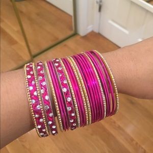 Indian/Pakistani Hot Pink Bracelet Set
